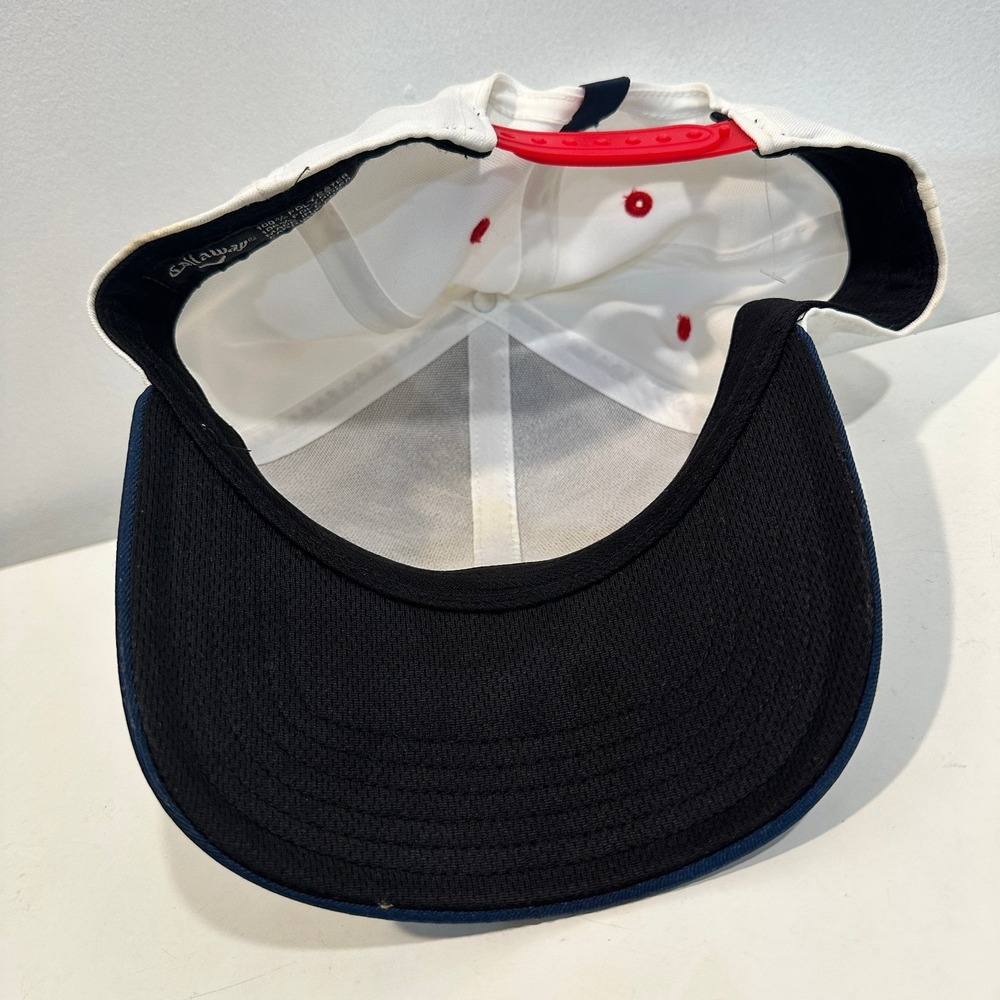 Callaway Hat Men's Adjustable Navy Brim White Panel Red Logo Golf Snapback Hat - Picture 11 of 11
